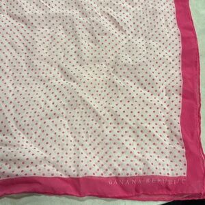 Banana Republic Pink Dot Silk Scarf